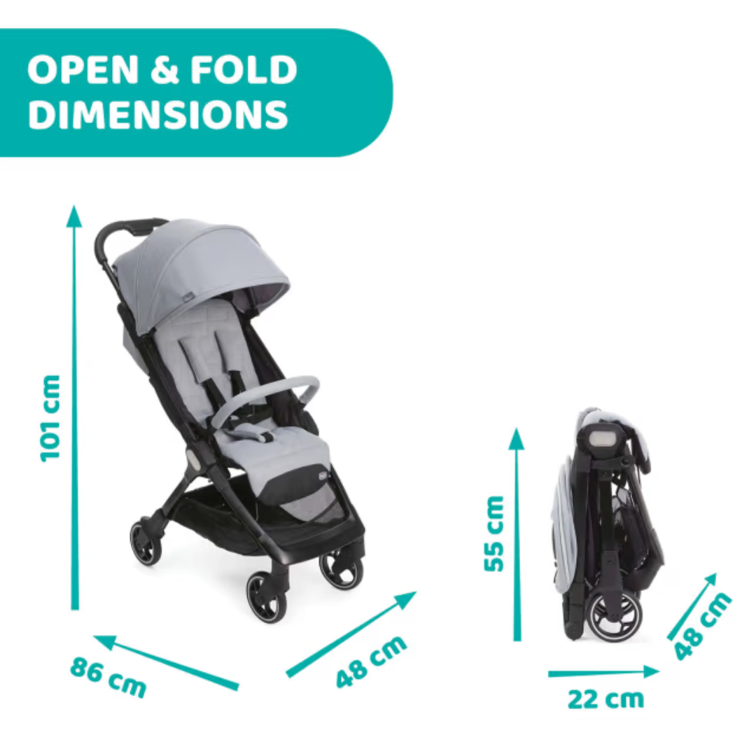 Chicco Stroller: Chicco We Cool Grey (Travel Pram)